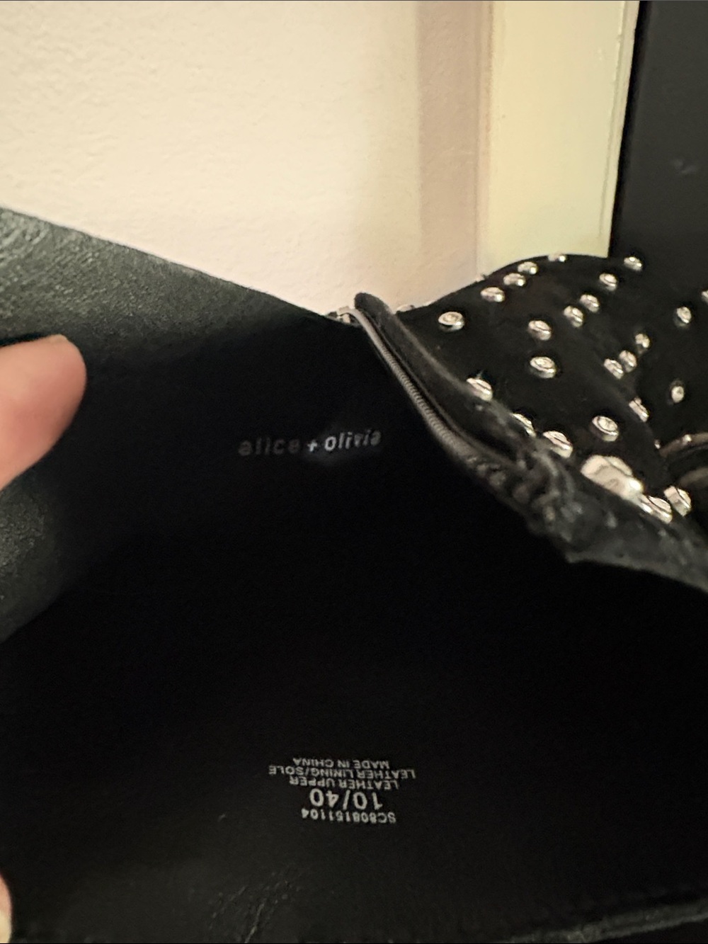 Alice & Olivia sz 10 Black Studded Suede Ankle Boots - Women's Fashion Booties - Picture 8 of 9